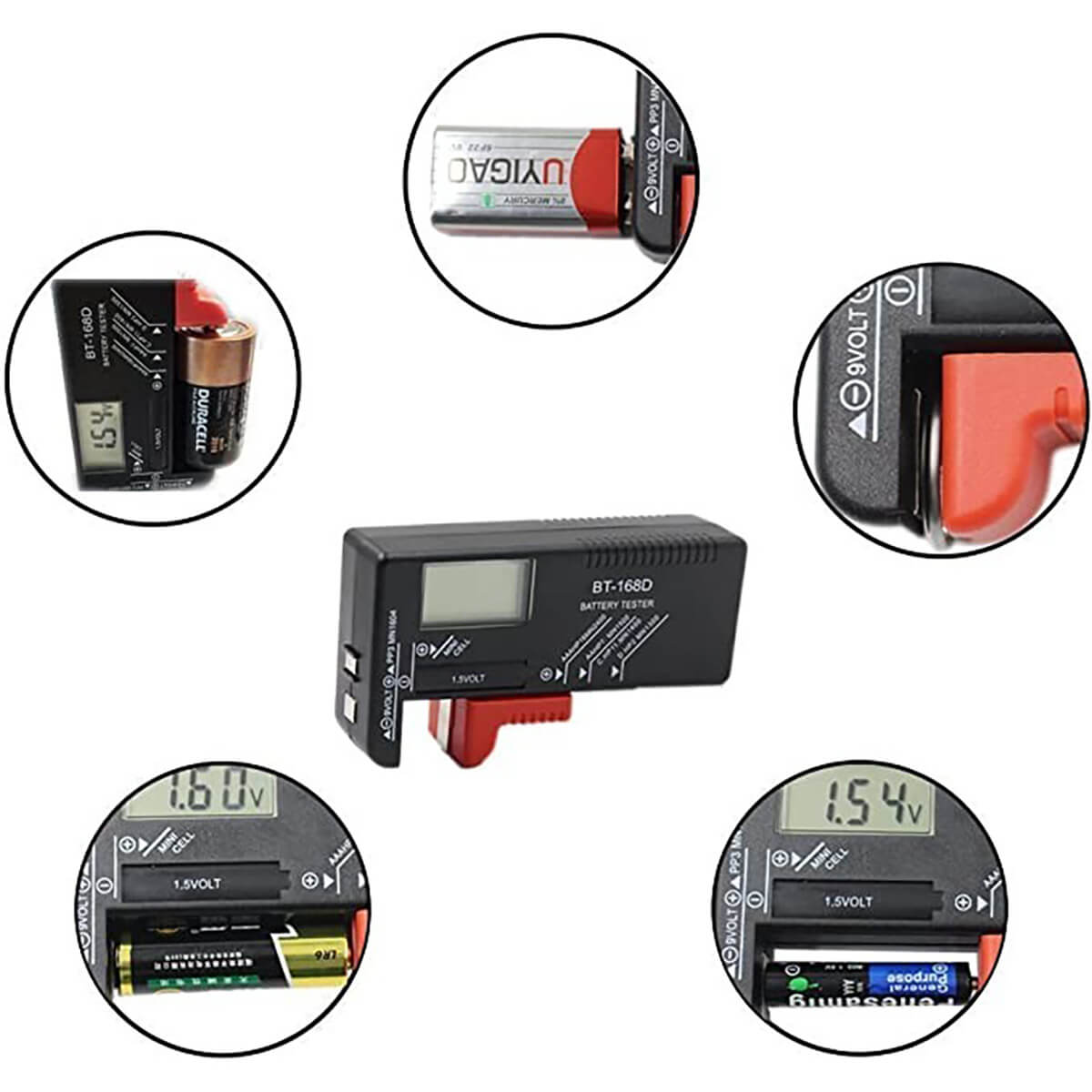 Universal Digital Battery Tester Highlights