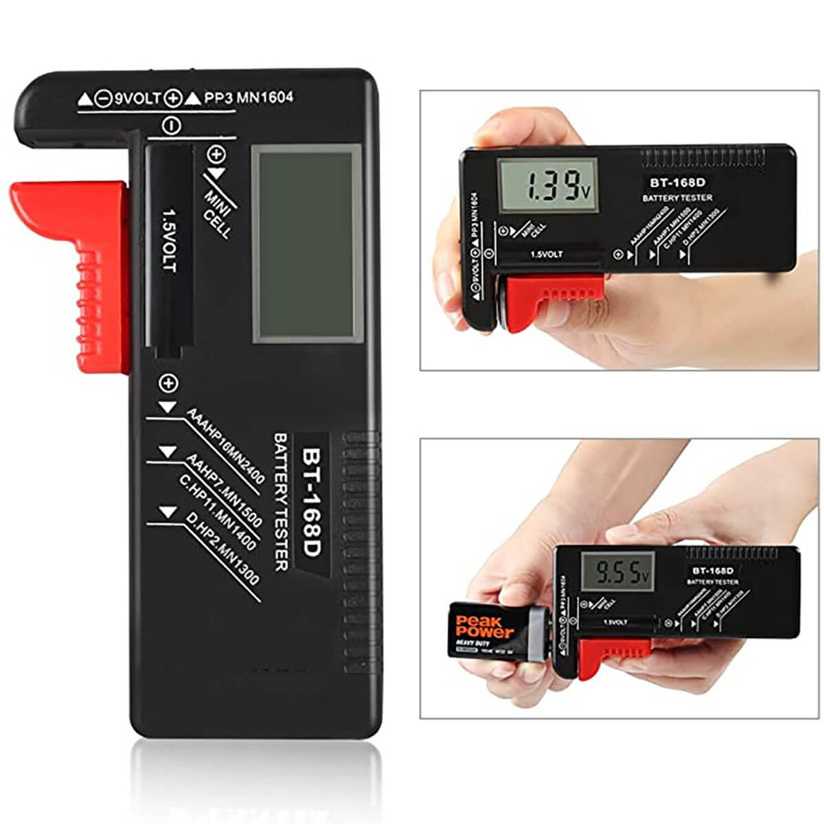 Universal Digital Battery Tester Hold