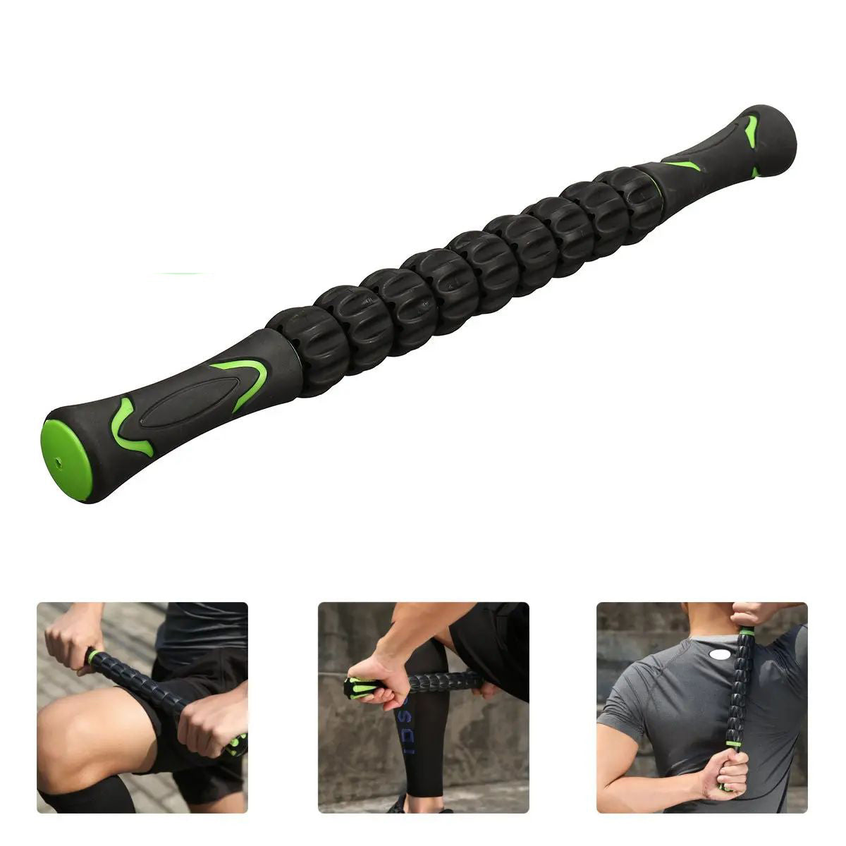 RollStik™ Muscle Roller Massage Stick | Trigger Point Pain Relief | Portable Manual Body Massager | Travel Sport Gym