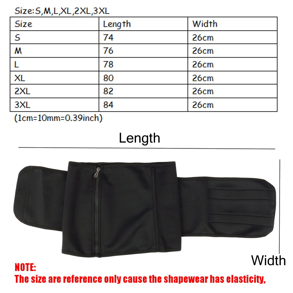 Waist Trainer Size Chart