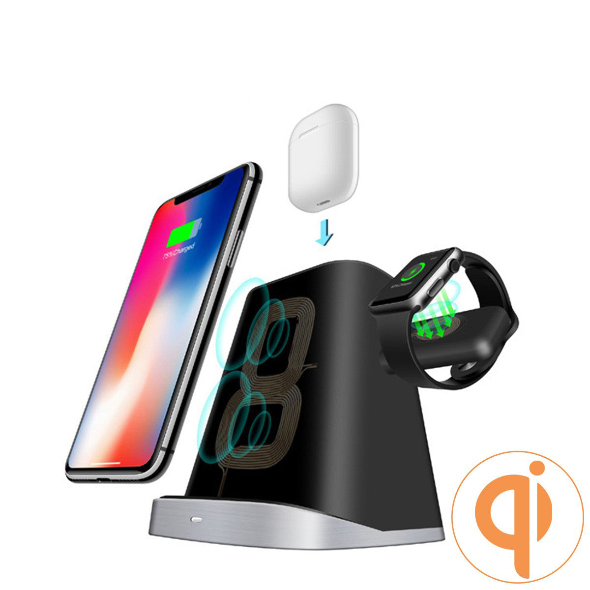 3 in 1 Wireless Charger Station for iPhone/AirPods/AppleWatch or Samsung/HuaWei/XiaoMi
