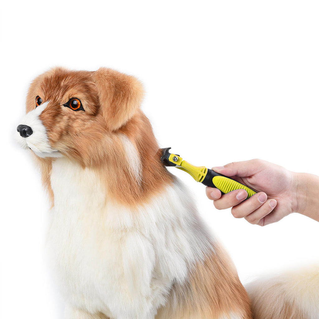 Dog Dematting Comb Deshedding Rake In Action